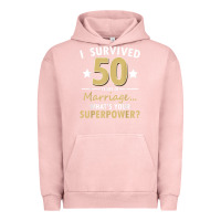 Pigment Salmon 50 years of marriage superpower 50th wedding anniversary Urban Hoodie - trangStudio