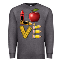 Charcoal Heather love teacher Premium Sweatshirt - BarkalooDesign