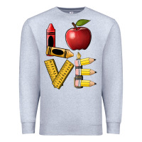 Heather Grey love teacher Premium Sweatshirt - BarkalooDesign