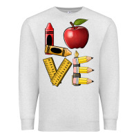Oatmeal Heather love teacher Premium Sweatshirt - BarkalooDesign