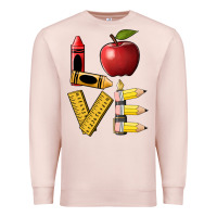 Pale Pink love teacher Premium Sweatshirt - BarkalooDesign