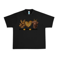 Black peace love labrador Urban Heavy Tee - RanaPortraitStore