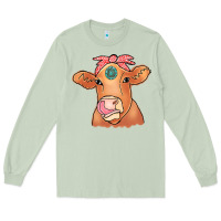 Matcha Cow  Turquoise Long Sleeve Tee - CowCowDesign