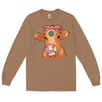 Toasted Coconut Cow  Turquoise Long Sleeve Tee - CowCowDesign