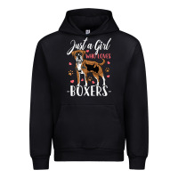 Black Kids Boxer Dog Just A Girl Who Loves Boxers Gift Urban Hoodie - trangStudio