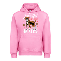 Fuchsia Pink Kids Boxer Dog Just A Girl Who Loves Boxers Gift Urban Hoodie - trangStudio