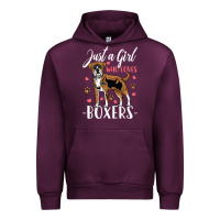 Mauve Wine Kids Boxer Dog Just A Girl Who Loves Boxers Gift Urban Hoodie - trangStudio