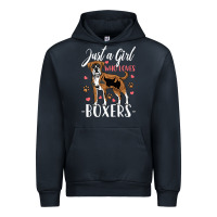 Navy Kids Boxer Dog Just A Girl Who Loves Boxers Gift Urban Hoodie - trangStudio