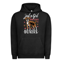 Pigment Black Kids Boxer Dog Just A Girl Who Loves Boxers Gift Urban Hoodie - trangStudio