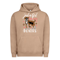 Pigment Burro Kids Boxer Dog Just A Girl Who Loves Boxers Gift Urban Hoodie - trangStudio
