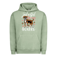 Pigment Oil Green Kids Boxer Dog Just A Girl Who Loves Boxers Gift Urban Hoodie - trangStudio