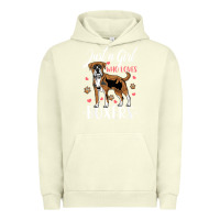 Pigment Pistachio Kids Boxer Dog Just A Girl Who Loves Boxers Gift Urban Hoodie - trangStudio
