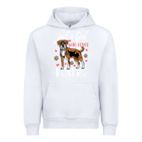 White Kids Boxer Dog Just A Girl Who Loves Boxers Gift Urban Hoodie - trangStudio