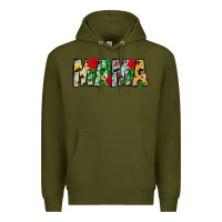 Army Green floral animal print mama Premium Hoodie - CowhideDigitalArt