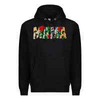 Black floral animal print mama Premium Hoodie - CowhideDigitalArt