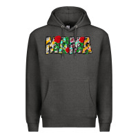 Charcoal Heather floral animal print mama Premium Hoodie - CowhideDigitalArt