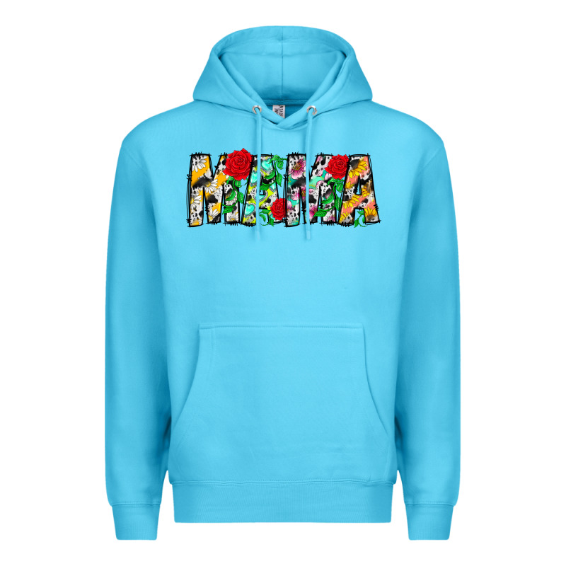 Floral Animal Print Mama Premium Hoodie by CowhideDigitalArt | Teevron