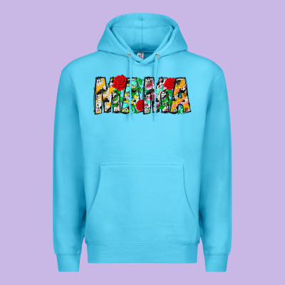 Floral Animal Print Mama Premium Hoodie Designed By Cowhidedigitalart