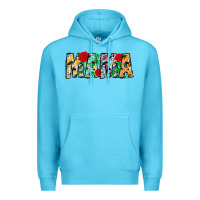 Ocean Blue floral animal print mama Premium Hoodie - CowhideDigitalArt