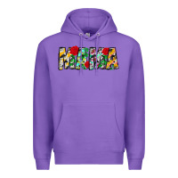 Purple floral animal print mama Premium Hoodie - CowhideDigitalArt