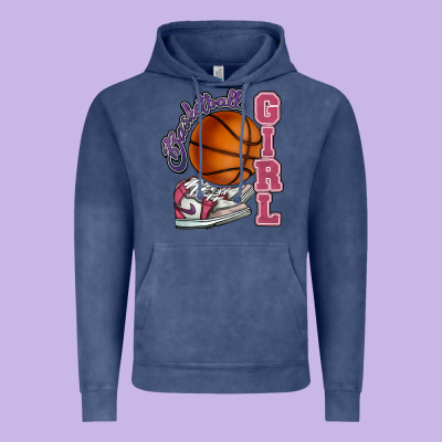 Basketball Girl Vintage Hoodie Designed By Howdyjamesfarm