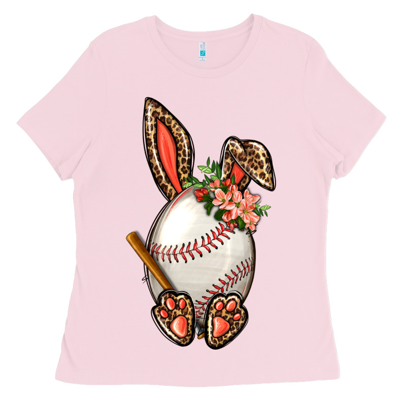 Baseball Easter Bunny Ladies Tee by NancyCooperArtShop | Teevron