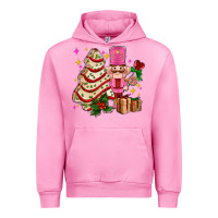 Fuchsia Pink christmas tree cake and nutcracker with gifts ado Urban Hoodie - AdoDesignShop