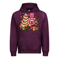 Mauve Wine christmas tree cake and nutcracker with gifts ado Urban Hoodie - AdoDesignShop