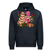 Navy christmas tree cake and nutcracker with gifts ado Urban Hoodie - AdoDesignShop