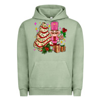 Pigment Oil Green christmas tree cake and nutcracker with gifts ado Urban Hoodie - AdoDesignShop