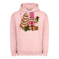 Pigment Salmon christmas tree cake and nutcracker with gifts ado Urban Hoodie - AdoDesignShop