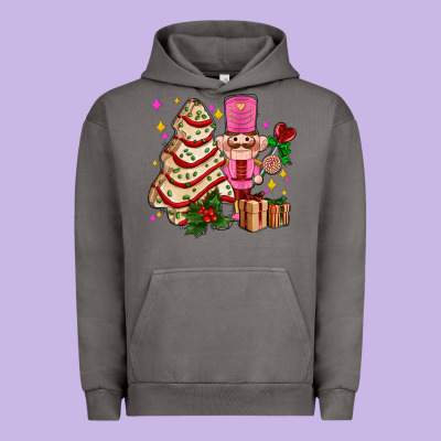Christmas Tree Cake And Nutcracker With Gifts Ado Urban Hoodie Designed By Adodesignshop