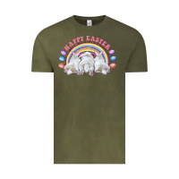Vintage Olive Happy easter bunny tails Vintage Tee - RanaPortraitStore
