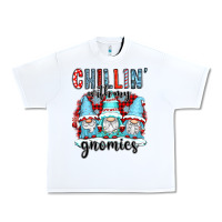 White chillin with my gnomies Urban Heavy Tee - CowGirlArtShop