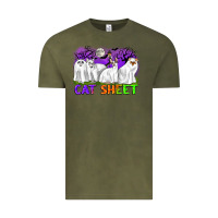 Vintage Olive cat sheet ghost cats halloween Vintage Tee - CowGirlArtShop