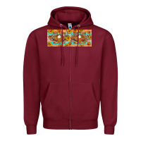 Burgundy Thick Thighs Pumpkin Pies Zipper Hoodie - Artiststas