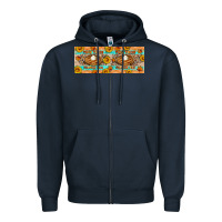 Navy Thick Thighs Pumpkin Pies Zipper Hoodie - Artiststas