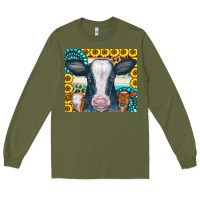 Army Green Cows Gemstone Sunflowers Tumbler Long Sleeve Tee - CowCowDesign