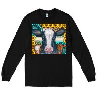 Black Cows Gemstone Sunflowers Tumbler Long Sleeve Tee - CowCowDesign