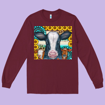 Cows Gemstone Sunflowers Tumbler Long Sleeve Tee Designed By Cowcowdesign