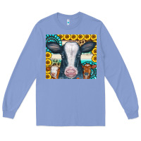 Colony Blue Cows Gemstone Sunflowers Tumbler Long Sleeve Tee - CowCowDesign