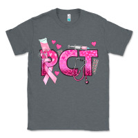 Charcoal Heather breast cancer pct patient care technician Classic Tee - texasbilliewilder