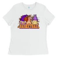 White Basketball gnomes Ladies Tee - NancyCooperArtShop