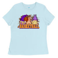 Baby Blue Basketball gnomes Ladies Tee - NancyCooperArtShop