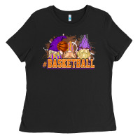 Black Basketball gnomes Ladies Tee - NancyCooperArtShop