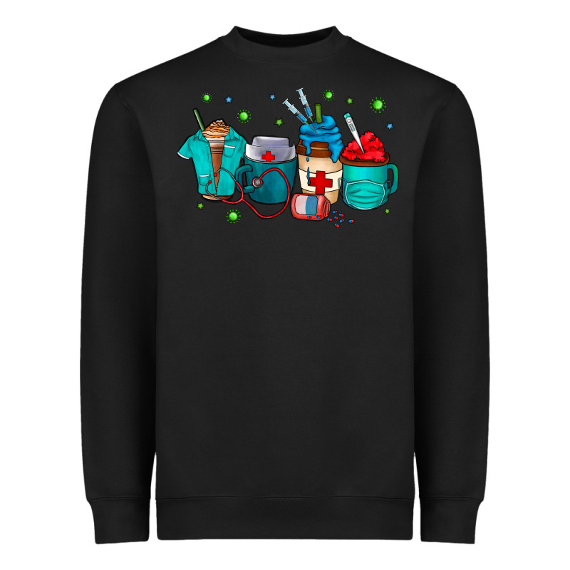 Nurse Drink Coffee Heavyweight Sweatshirt by CowhideDigitalArt | Teevron