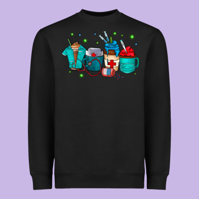 Nurse Drink Coffee Heavyweight Sweatshirt Designed By Cowhidedigitalart