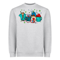 Heather Grey nurse drink coffee Heavyweight Sweatshirt - CowhideDigitalArt