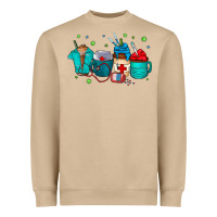 Mushroom nurse drink coffee Heavyweight Sweatshirt - CowhideDigitalArt
