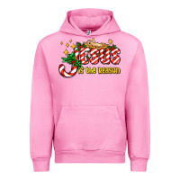 Fuchsia Pink jesus is the reason with christmas candy ado Urban Hoodie - AdoDesignShop